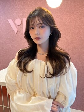 ボタン シブヤ(VOTAN SHIBUYA) ハッシュカット/韓国レイヤー/顔まわり/ブラウン/ベージュ/前髪