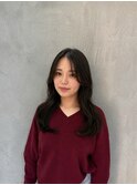 ダークパープル/レイヤーボブ/顔周りレイヤー/くびれレイヤー