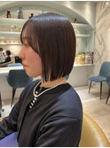 ショート/オリーブベージュ/ボブ/30代40代50代/