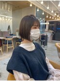 【阿部もえる】きゅっと収まるボブスタイル