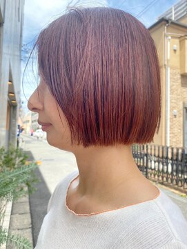 エイト(eight) パツッとボブ×ピンクブラウン