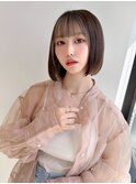 ミニボブ ミディアムボブ インナーカラー イヤリング 髪質改善