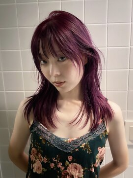 キャロルガーデンズ ボコカ 表参道(Carroll Gardens bococa) シャギー ブリーチ　カラー　暖色　ヴァーガンディー