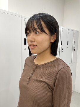 サンド 大阪梅田(sand) @eri_sand_ ボブルフ/黒髪/ネビージュ/小顔/ワンレン/大阪梅田