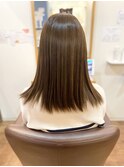 30代40代50代/艶髪ストレート/オリーブカラー/髪質改善