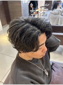 ニュアンスパーマ　ハイライトカラー　メッシュキャップ