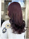 【江添茉友】ブリーチなしダブルカラー/チェリーレッド
