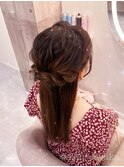 ストレートハーフアップ【クランソア】ヘアセット/ヘアメ/心斎橋