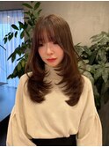 ◎韓国ヘアー顔周りレイヤーおくれ毛ミディアム前髪新潟長岡宮関