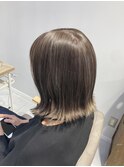 黒髪ボブルフネビージュ小顔ワンレン