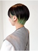 おくれ毛前髪カットブリーチハイトーンショート_ba559731