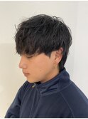 メンズマッシュウルフシャドウパーマメンズパーマ