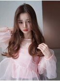ANGELICA オレンジブラウン 韓国風ゆる巻き 大人かわいい