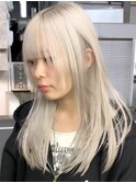 ホワイトブロンドダブルカラーハイトーン韓国レイヤー