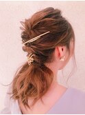 編みおろしハーフアップ＊