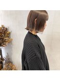 切りっぱなしボブ/ボブ/外ハネボブ/グレージュ