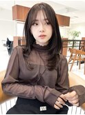 グレージュハイライトベージュカラーインナーカラーミディアム