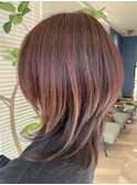 大人可愛い♪ハイライトダブルカラーピンクベージュ