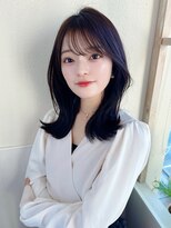 ★小顔レイヤーカットシースルーバングベージュ