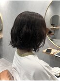 ボブパーマ/ラベンダーブラウン