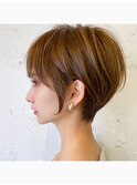 ひし形フェザーショート☆くすみベージュ/ハイライト/本厚木☆