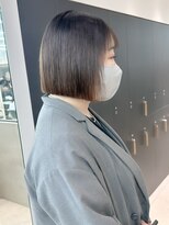 ロンドシエル 横浜(Lond ciel)&nbsp;ミニウルフチェリーブラウンブリーチなしショートボブ前髪/