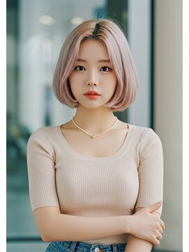 ネオリーブアイム 横浜西口店(Neolive aim) ワンカールボブルフ小顔くすみベージュレイヤー韓国sk3