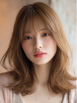 サロンドアイ(salon de i) 韓国風レイヤーミディ × ミルクティーベージュ