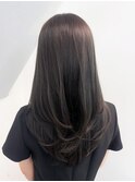 ロング顔周りレイヤー大人ガーリー 似合わせカット_ba574852
