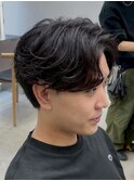渋谷フェザーパーマニュアンスパーマ毛流れセンターパートウルフ