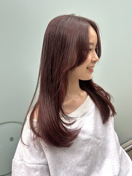 エクテ(ecouter) ノンジアミンカラー暖色コーラルベージュ結べるレイヤーカット