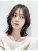 すっきりシンプル似合わせショート/シースルーバング/ブラウン