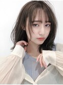 レイヤーカット大人かわいい前髪ココアブラウンフリンジウェーブ