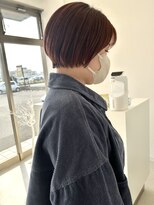 コト 福井大和田店(coto)&nbsp;福井　大和田　ショートボブ　オレンジブラウン　丸みショート