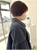 福井 大和田 ショートボブ オレンジブラウン 丸みショート