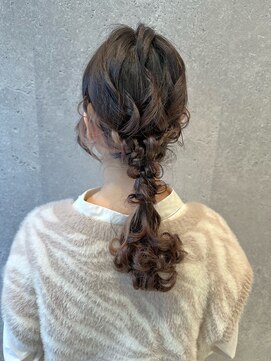 アース 三軒茶屋店(HAIR&MAKE EARTH) 編みおろしアレンジ/ヘアアレンジ/お呼ばれヘア