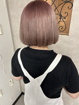 ルノン(LUNON) ピンクベージュ　ブリーチ/ハイトーン/ピンクベージュ/ボブ