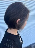 黒髪暗髪大人可愛い小顔ボブスタイル×アッシュカラー20代30代