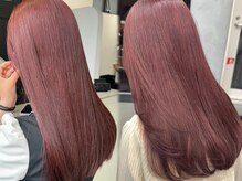 【大人っぽさと可愛らしさを兼ね備えたチェリーピンク】ケアブリーチダブルカラー/ハイトーン/原宿/学割U24