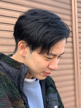 エルマーク 渋谷(L-MARK) アップバングツーブロックバーバーフェードツイストメッシュ