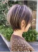 白髪ぼかしハイライト/立川ショート
