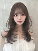 レイヤーカット 韓国前髪 くびれヘア ワンカール 縮毛矯正