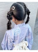 三つ編みツインテール