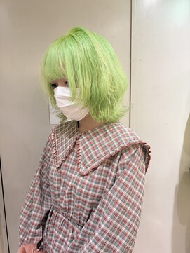 シピレアノバイブレス(shipi. le'ano by brace) 【maria】lime green/ハイトーン/ブリーチ/髪質改善/学割U24