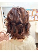 ボブヘアハーフアップ