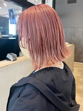 アルバム 銀座(ALBUM GINZA) ピンクベージュ_斜めバンググレージュカラー_ba457631