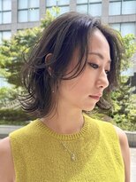 ピークアブー 原宿ハラカド(PEEK-A-BOO) 外はねボブ /レイヤーボブ /オリーブカラー /簡単スタイリング