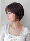 30代40代に人気の大人かわいい前髪ありのくびれショート