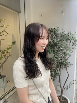 根本からのウェーブパーマ