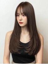 オレンジペコ(orange peco)&nbsp;シースルーバング 髪質改善 韓国ヘア レイヤーカット 艶髪 30代